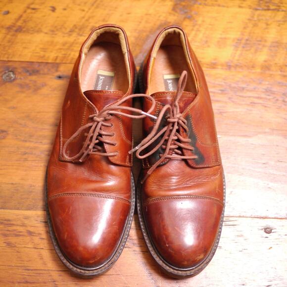 JOHNSTON & MURPHY Made in Italy Brown Leather Cap Toe Dress Shoes 9 42.5 main image 3